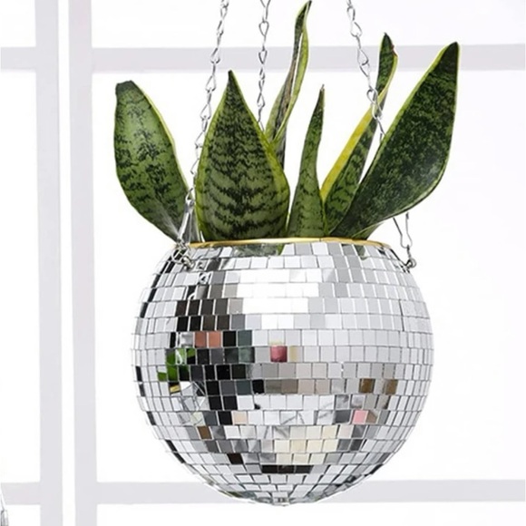 Urban Outfitters Other - New Disco ball planter silver mirror hanging room decor